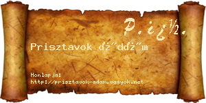 Prisztavok Ádám névjegykártya