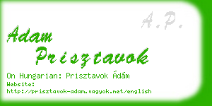 adam prisztavok business card