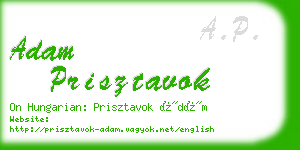 adam prisztavok business card
